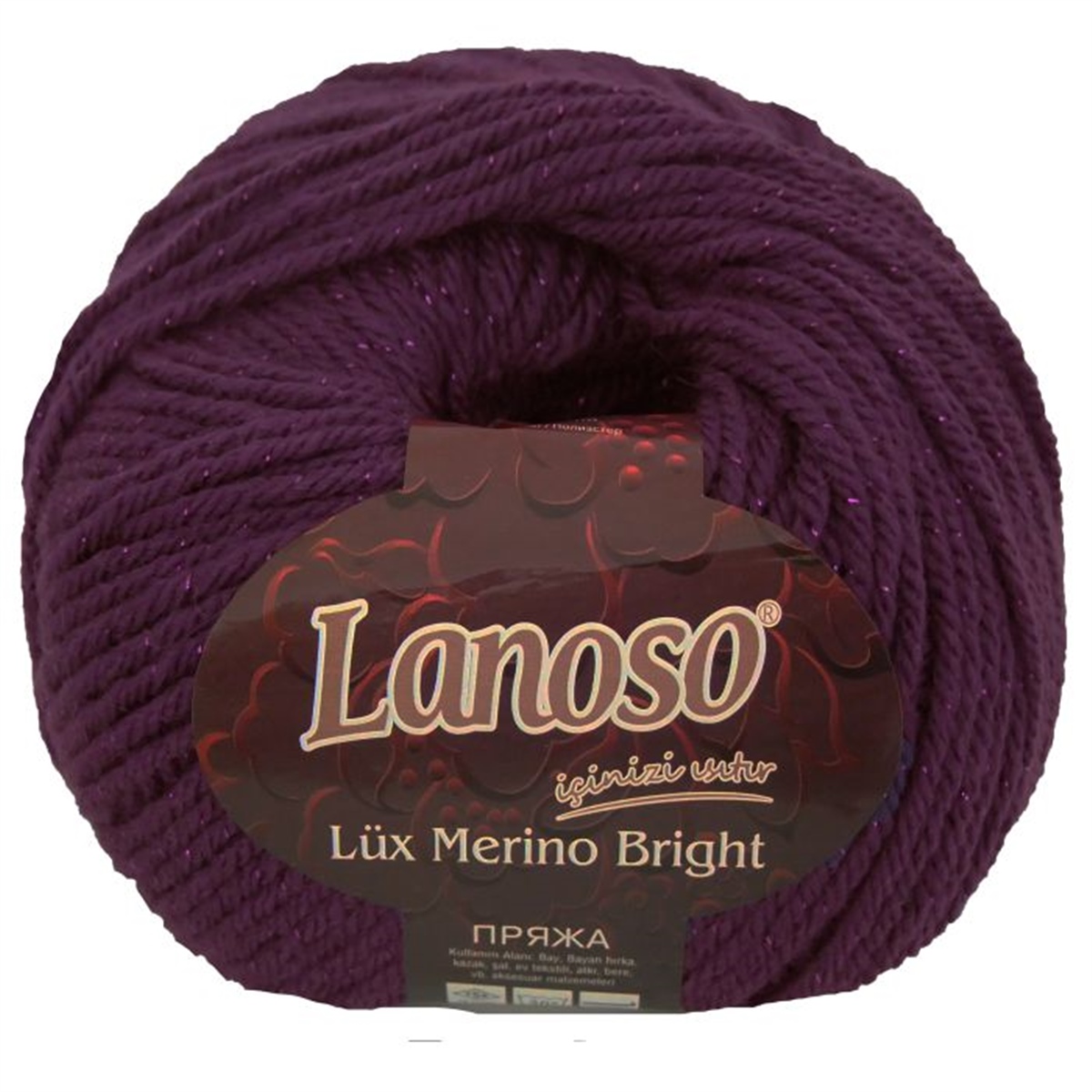 Lux Merino Bright - %35 Wool - %64 Premium Acrylic - %1 Metalic - 165Mt/1,65Nm.- (100Gr)/(Pk:500Gr)